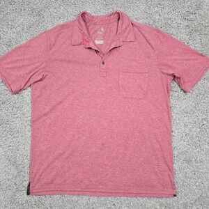 Stio Divide Polo Shirt Men Large Pink Heathered Drirelease Pocket Active Outdoor